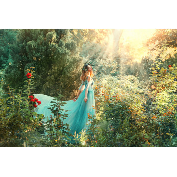 Fairytale nymph enjoy bright sun